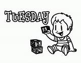Coloring Tuesday Week Days Pages Colorear Monday Para Thursday Happy Coloringcrew Dibujo Martes Related Coloringhome sketch template