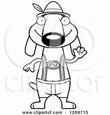 Waving Oktoberfest Dachshund Skinny Wearing German Dog Lederhosen Royalty Clipart Cory Thoman Cartoon Vector 2021 sketch template