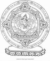 Tibetan Buddhist Dover Zen Kleurplaten Verob Publications Buddhism Thangka Doverpublications sketch template