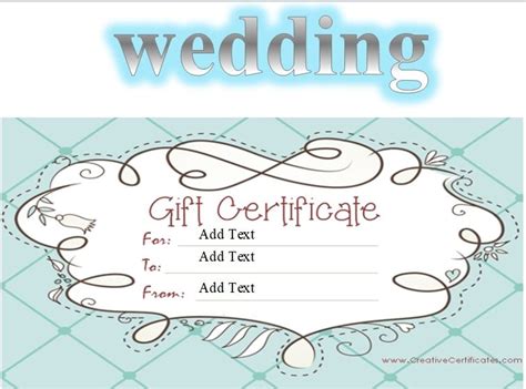 wedding gift certificate templates  office files