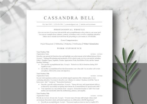 stay  home parent resume template package