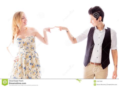 Lesbian Couple Touching Each Other S Finger Stock Image