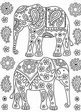 Elephants Mandalas Mosaic éléphant Elefantes Elefante Malvorlagen Malbuch Graphisme Elefant Muster Visitar Mazurkiewicz Quilling Bordar sketch template