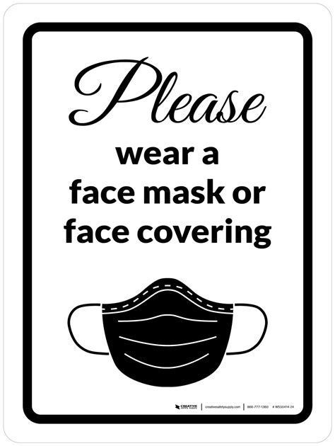 wear  mask  face covering black wall sign creative safety