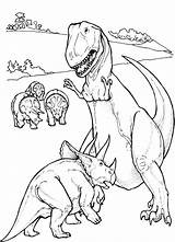 Trex Coloriage Tyrannosaurus Kleurplaten Dinosauriers Vechtende Angry Triceratop Bestappsforkids Preschoolers Kidscolouringpages sketch template