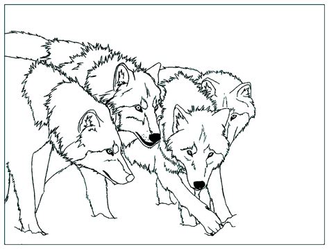 wolves pack coloring pages