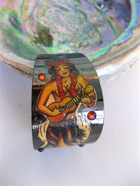 Sailor Jerry Hula Girl Cuff Bracelet In By