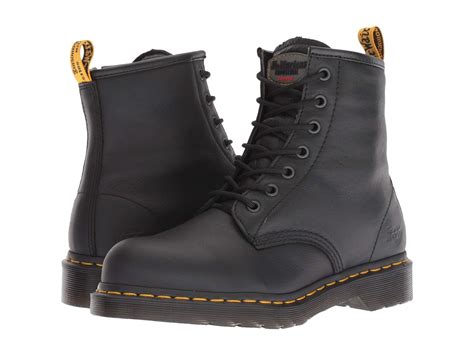 dr martens leather maple steel toe zip  black save  lyst