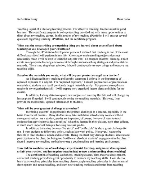 reflective essay     reflective essay