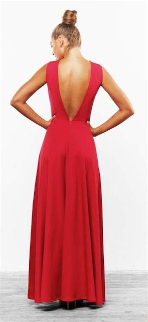 lange rode jurk elegante jurk bruiloft maxi jurk voor vrouwen etsy