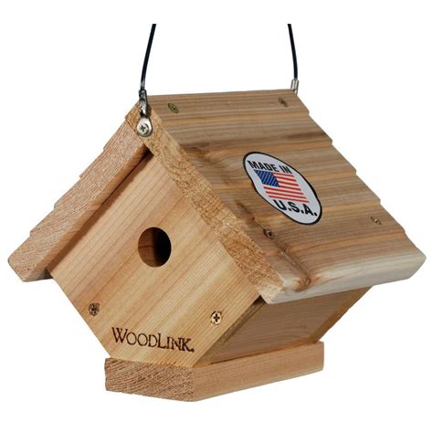 woodlink cedar traditional wren bird house wren  home depot