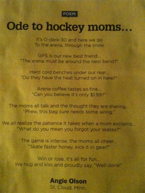 hockey quotes about moms quotesgram