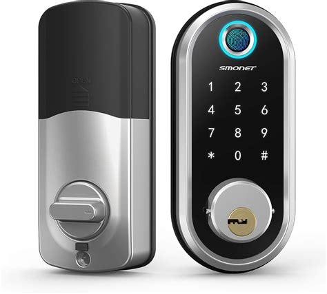 buy smart deadbolt smonet fingerprint electronic deadbolt wifi door lock  keypad bluetooth
