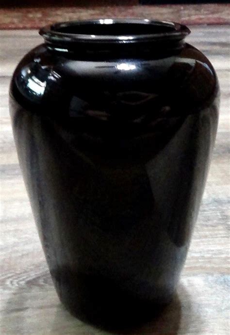 black amethyst depression glass vase vintage antique