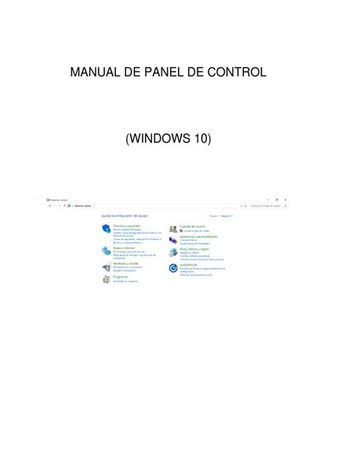 Guia Panel De Control Windows 10
