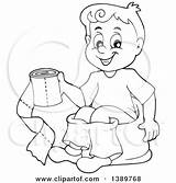Potty Clipart Boy Sitting Training Cartoon Toilet Paper Lineart Illustration Chair Vector Visekart Royalty Holding Clip 2021 Clipground School sketch template