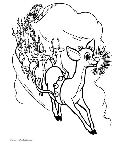 christmas reindeer coloring pictures rudolph