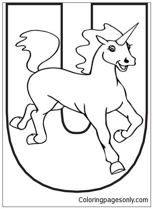 letter    unicorn coloring page  printable coloring pages