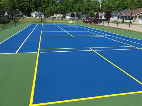 tennis court resurfacing parking lot  painting striping sealing