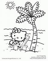 Coloring Hello Pages Palm Tree Kids Printable Kity Kitty Beach Kitten Color Colouring Print Choose Sheets Popular Prints Board sketch template