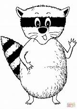 Raccoon Coloring Cartoon Pages Drawing Printable Clip Public Clipart Domain Raccoons Clker Getdrawings Simple Categories Paper sketch template