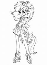 Rainbow Coloring Pages Dash Equestria Girls Rocks Getcolorings sketch template