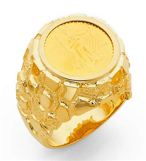 gold mens coin ring    oz american eagle sarrafcom