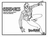 Coloring Ps4 Pages Spider Man Punk Drawing Popular Draw sketch template