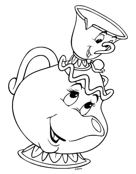chip   potts  beauty   beast coloring page
