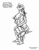 Uniforms Regiment Revolutionary Solder Troops Drummer 1782 sketch template