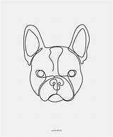 Frenchie Lineart sketch template