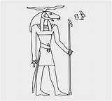 Egyptian Anubis Horus Deities Ancient Coloring Goddess Jing Fm sketch template