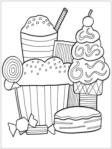 dessert coloring page  printable coloring pages  kids