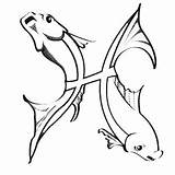 Pisces Coloring Pages Zodiac Horoscopes Getdrawings sketch template