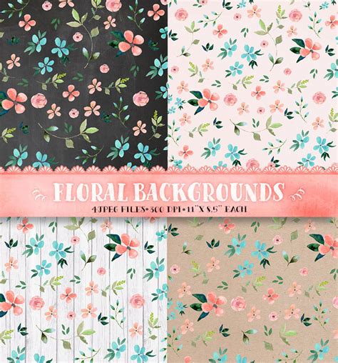 floral backgrounds floral digital paper floral digital etsy