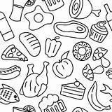 Drawing Outline Element Tekenen Zwarte Fastfood sketch template