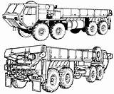 M977 Truck Hemtt Heavy Drawing Military Vehicles Tactical Expanded Mobility Getdrawings Trailer Power sketch template