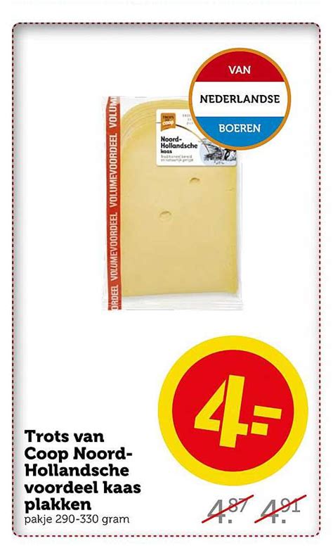 trots van coop noord hollandsche voordeel kaas plakken aanbieding bij coop