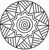 Coloring Pages Mandala Mandalas Simple Kids Printable sketch template