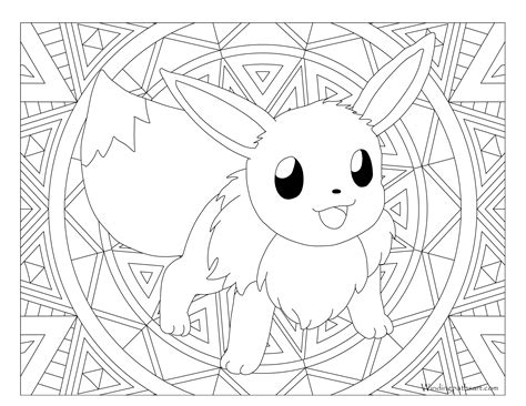 printable pokemon coloring page eevee visit  page