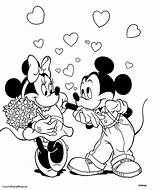 Coloring Pages Mickey Minnie Disney Mouse Valentines Print Wedding Kissing Pluto Baby Hand Clubhouse Printable Cute Valentine Getcolorings Getdrawings Friends sketch template
