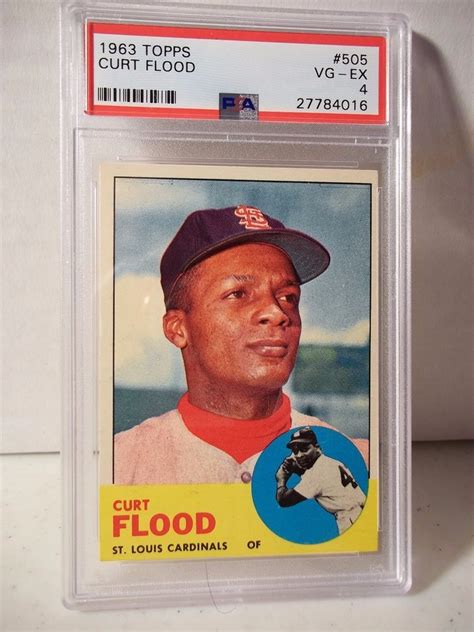 topps curt flood psa vg   baseball card  mlb collectible stlouiscardinals