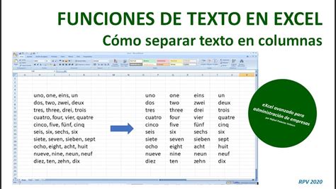 Funciones De Texto En Excel I Cómo Separar Texto En Columnas 17751