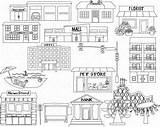 Clipart Community Buildings Poppydreamz Set Kindergarten Grade Preview sketch template