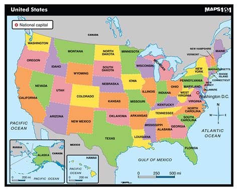 primary level united states political map mapscomcom