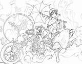 Steampunk Lineart Contest sketch template