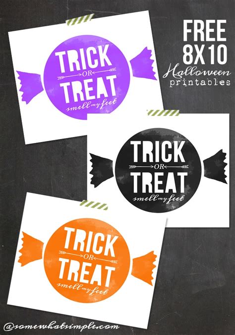 Free 8x10 Trick Or Treat Halloween Printables