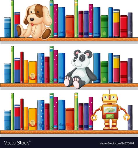 toys  books   shelves royalty  vector image