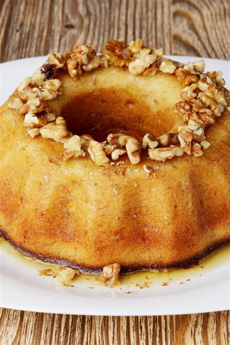 Golden Rum Cake Dessert Recipe With Walnuts Yellow Cake