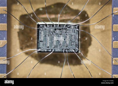 hard disk drive silicon chip integrated circuits chip  stock photo